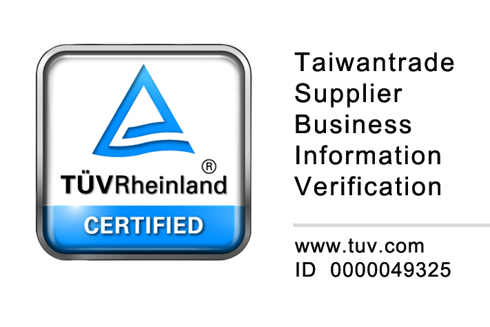 Erhaltene "TÜV Rheinland CERTIFIED" Taiwantrade Lieferantenüberprüfung
